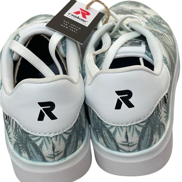 Rieker White and Green Leaf Pattern Sneakers size 38(7-7.5 USA) - Picture 9 of 16